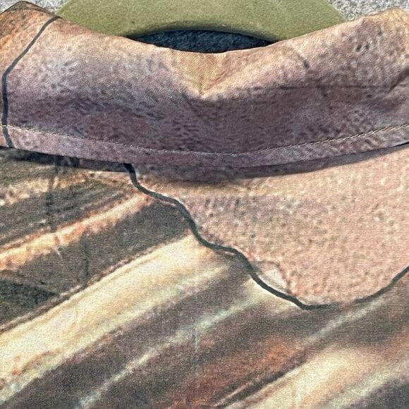 NWT PrettyLittleThing Top Women's 4 Beige Abstract Button Down Oversized Shirt - Picture 13 of 16